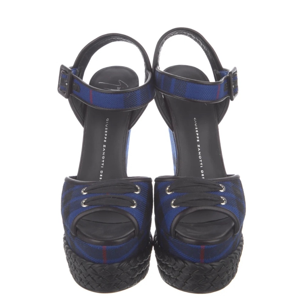 Giuseppe Zanotti Blue and Black Women's Platform Sandals